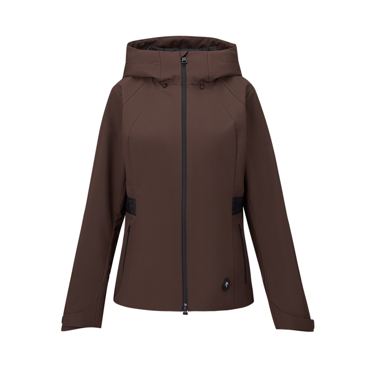 

Пуховые куртки женские с капюшоном, средней высоты Descente, do-темный оранжевый