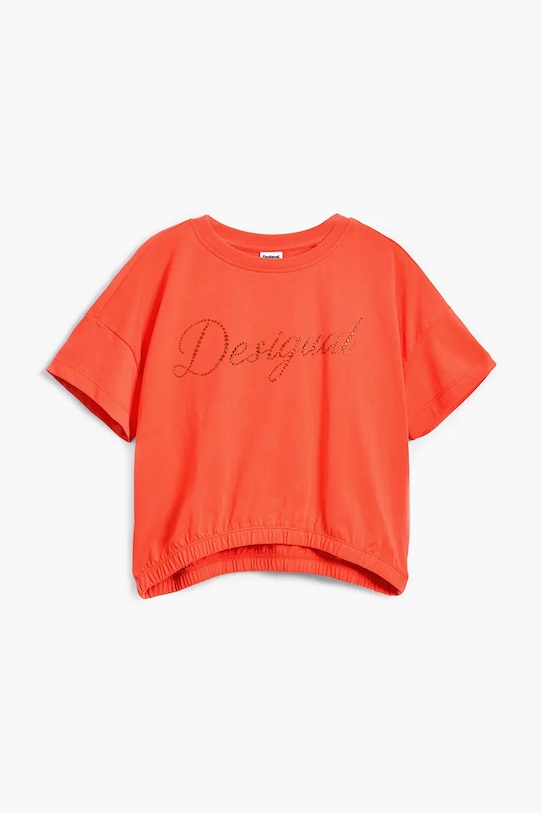 Детская хлопковая футболка Desigual, оранжевый — фото 2