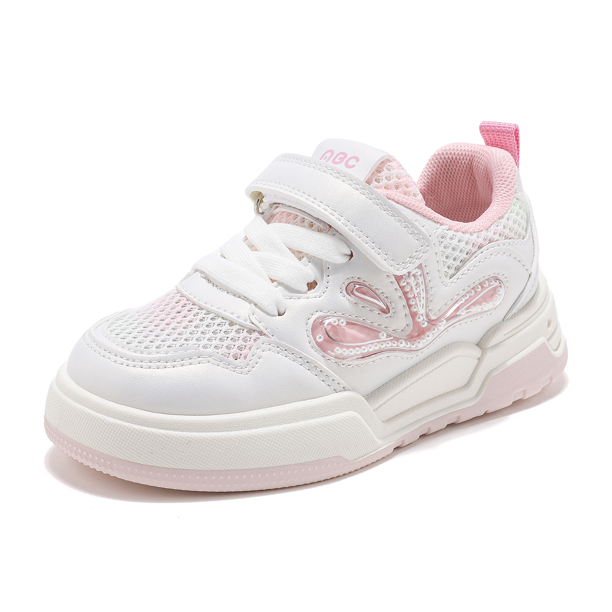 

Легкие амортизирующие низкие повседневные кроссовки для детей ABC KIDS, белый/розовый