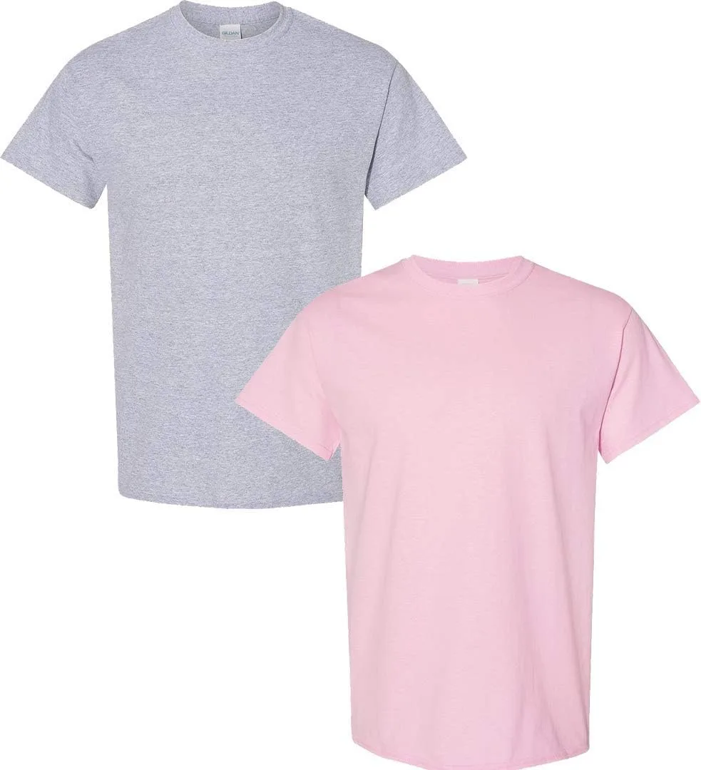 

Футболка Gildan мужская Heavy Cotton, 2 шт, LRG, Sportgrey, LightPink