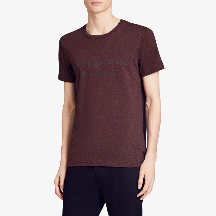 Футболка мужская Burberry темно-бордовая — фото 3