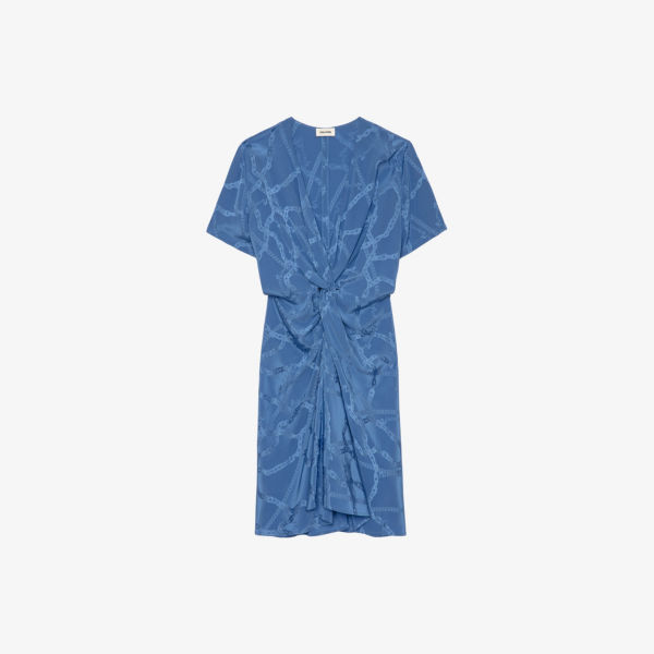 

Rozom драпированное мини-платье из жаккардового шелка Zadig&Voltaire, цвет surf