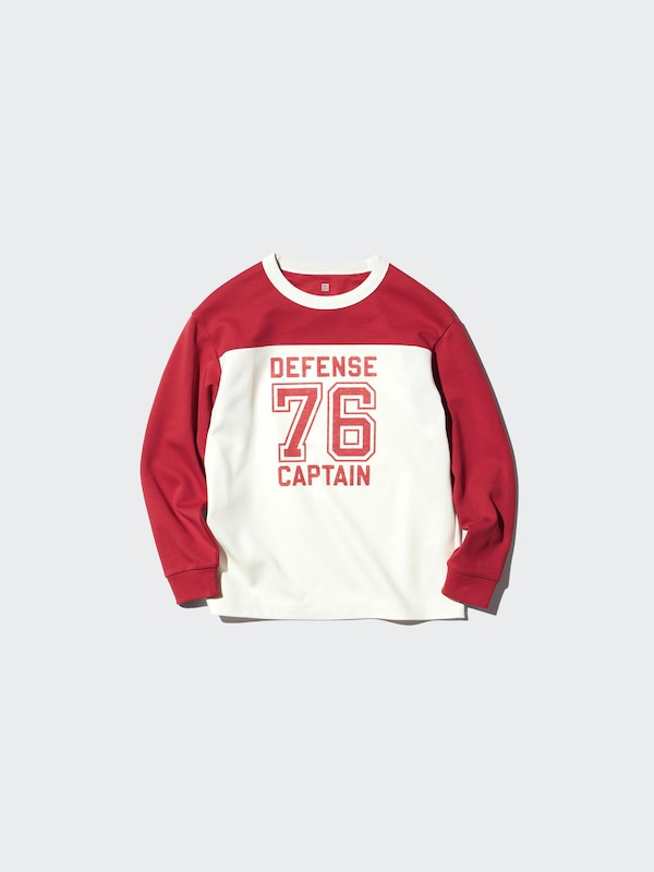 Хлопковая футболка AIRism с графикой, длинный рукав Uniqlo, 15 red — фото 4