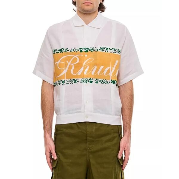 

Футболка rhude linen cuban cotton shirt Rhude, черный