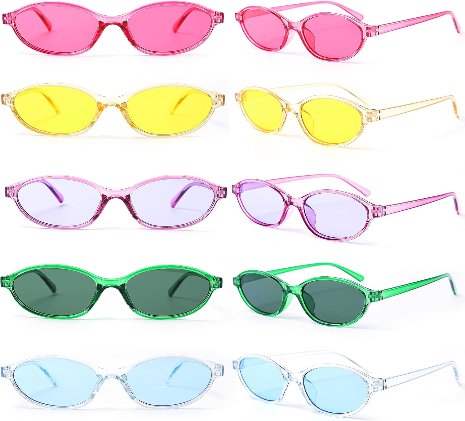 

Солнцезащитные очки Fsmiling оптом, модель «кошачий глаз», сувениры для вечеринок, разноцветные солнцезащитные очки «кошачий глаз», набор из 10 штук, 10pack Oval Sunglasses