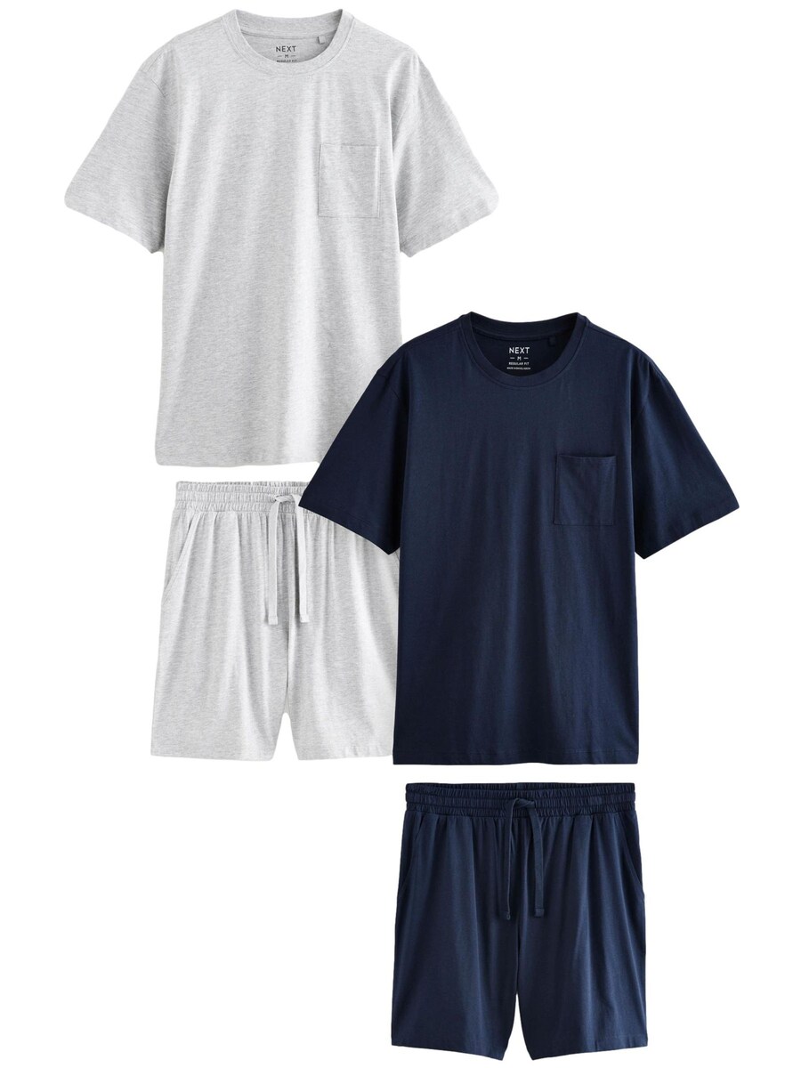 

Короткая пижама Next, цвет Navy/mottled grey