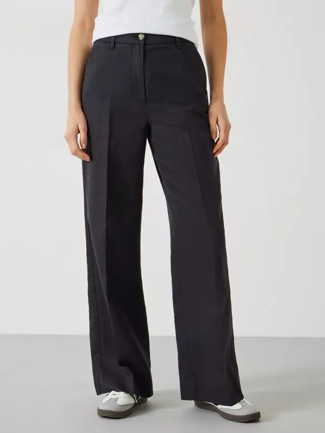 

Брюки HUSH Emily Linen Blend Wide Leg, черный