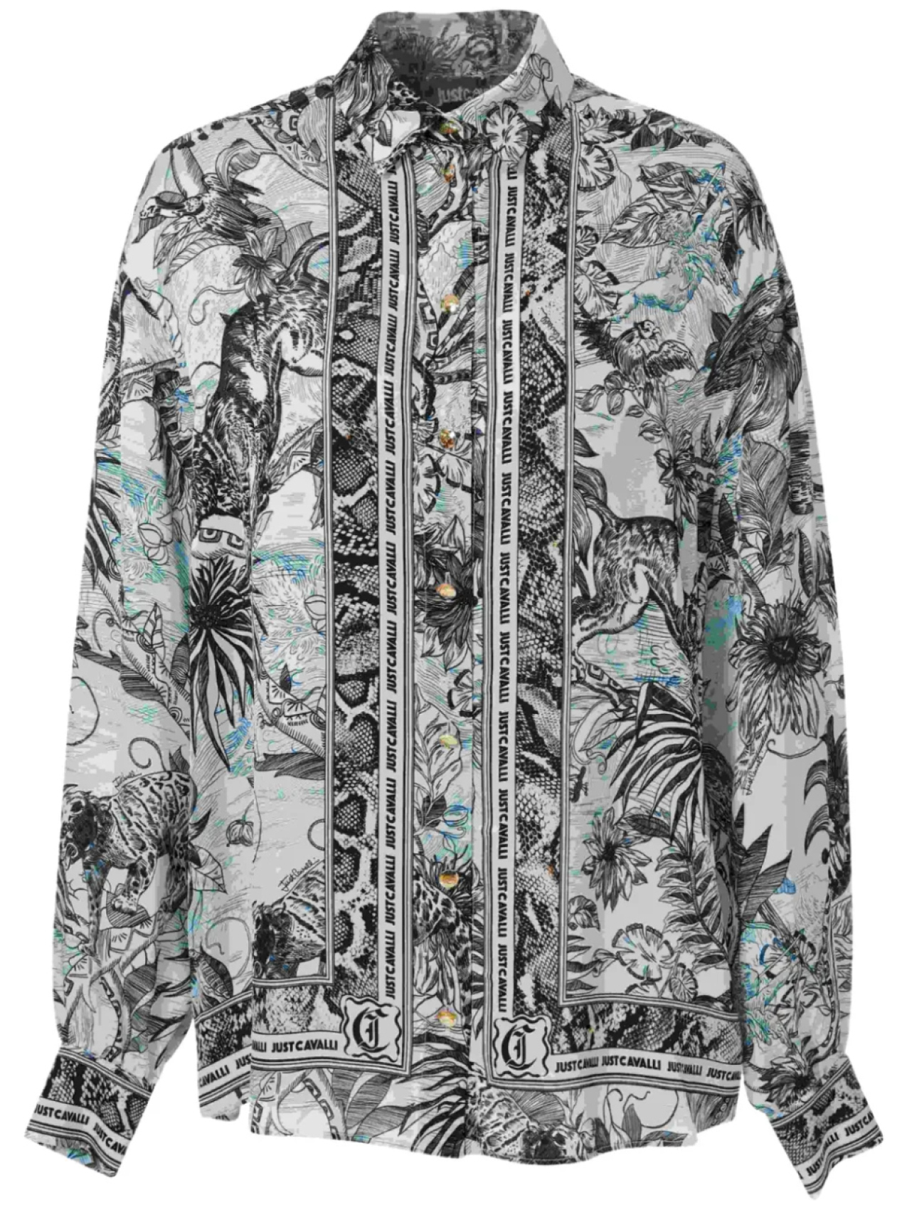 

Just Cavalli рубашка с цветочным принтом, белый