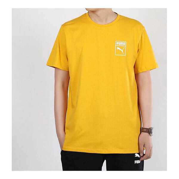 

Футболка graphic box logo printed short sleeve tee men yellow Puma, желтый