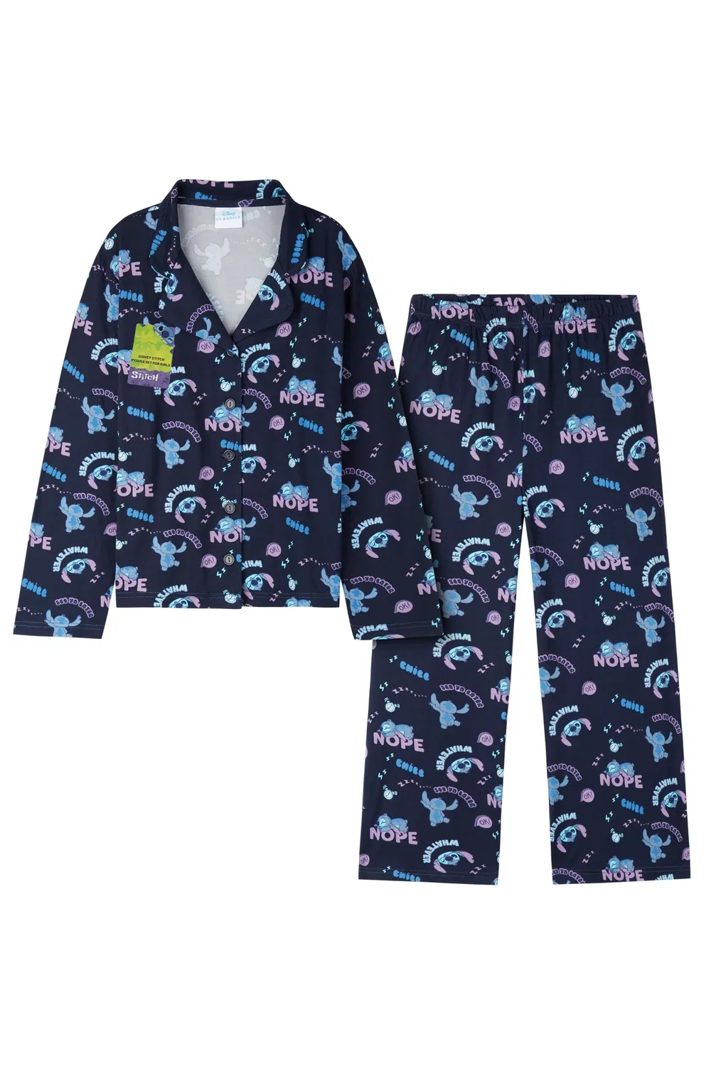 Пижама Stitch длинный рукав Disney, синий