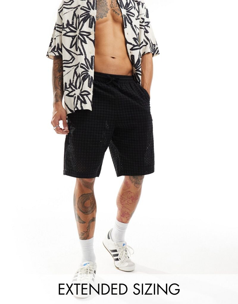 

Черные шорты с люверсами ASOS DESIGN