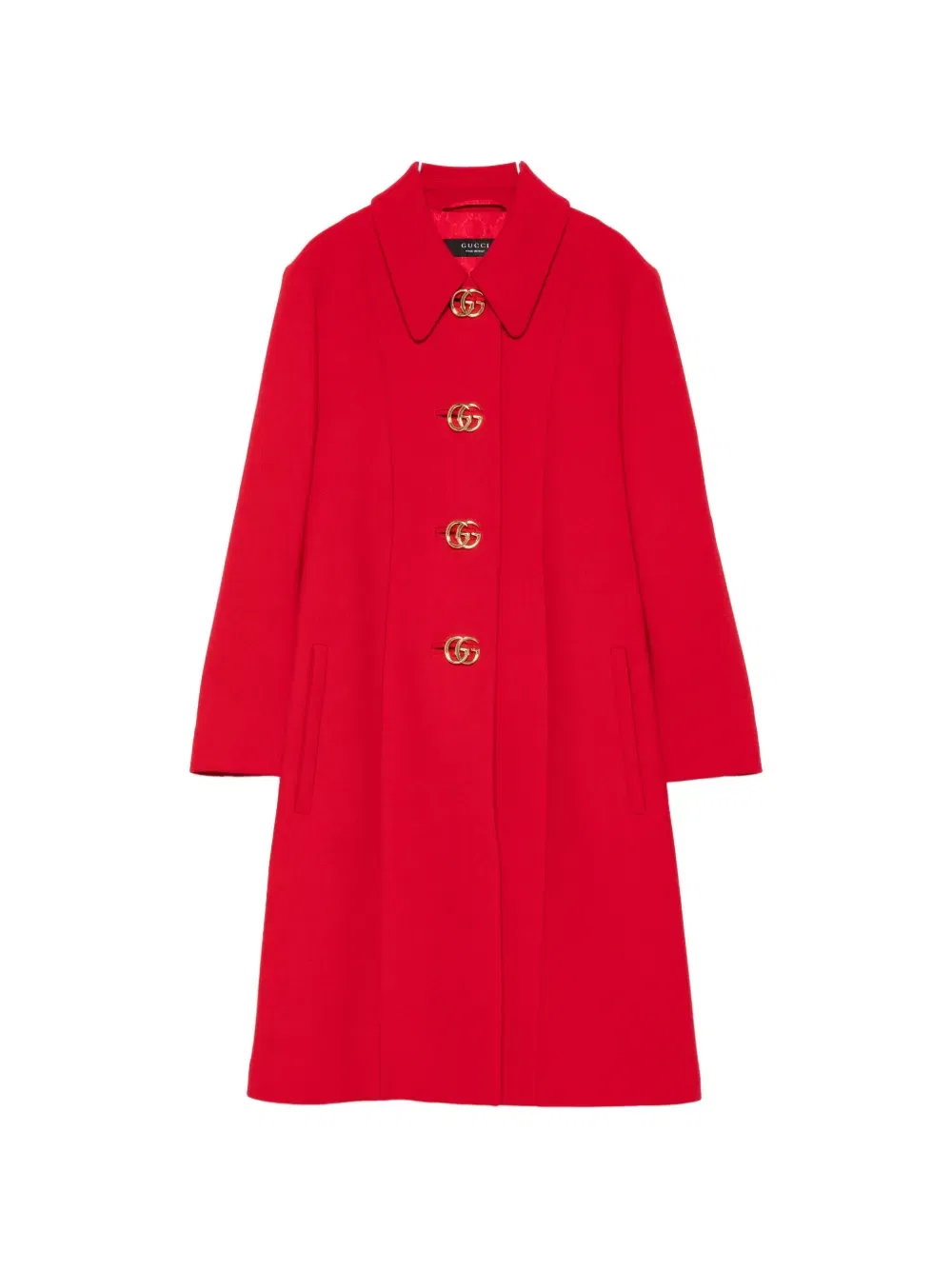 Шерстяное пальто Gucci, красный