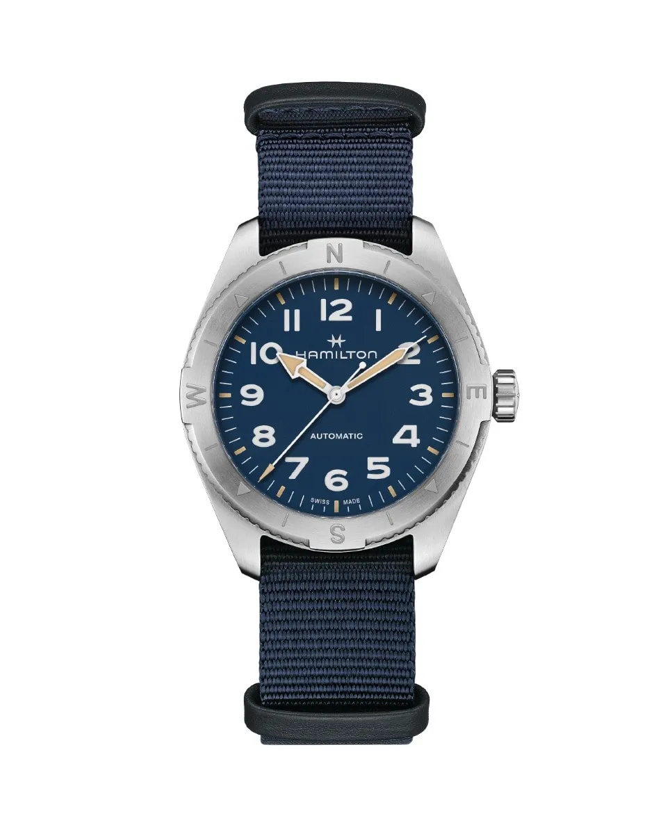 

Мужские автоматические часы Khaki Field Expedition 41 мм H70315940 с текстильным ремешком Hamilton, синий