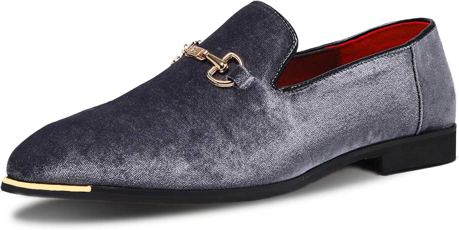 

Мужские роскошные бархатные лоферы с отделкой под пенни FLQL, обувь для вечеринок и танцев, замшевые свадебные туфли, размеры 7-13, серый