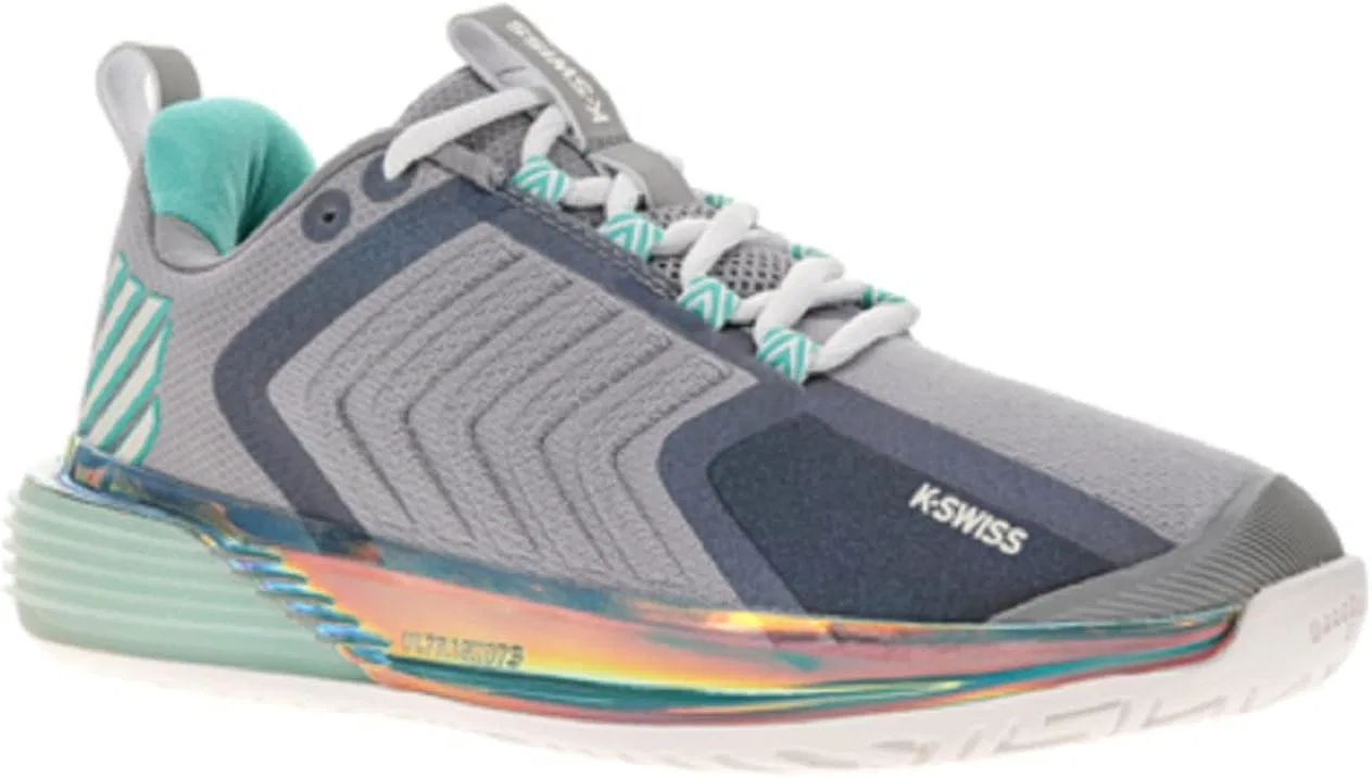 Кроссовки теннисные K-Swiss Ultrashot 3, цвет Alloy/Brilliant White/Turquoise — фото 2