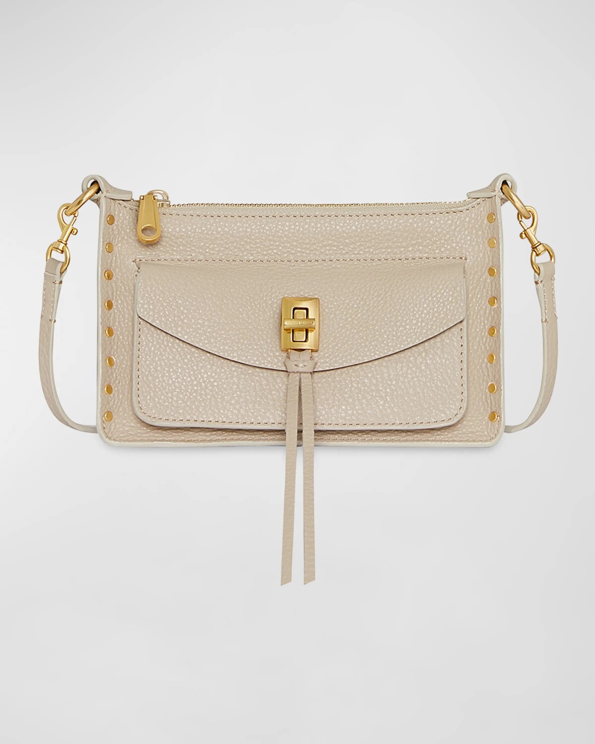 

Миниатюрная кожаная сумка через плечо Darren на молнии Rebecca Minkoff, цвет Stone