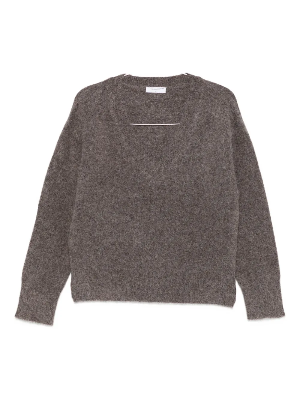 

Свитер с V-образным вырезом Majestic Filatures, коричневый