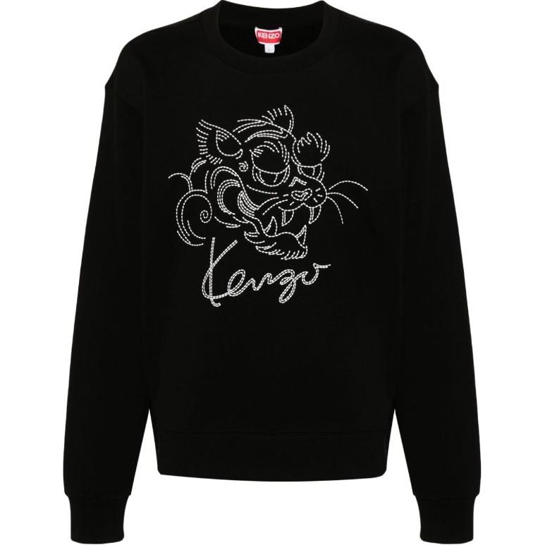 

Свитер с вышивкой тигра KENZO, черный