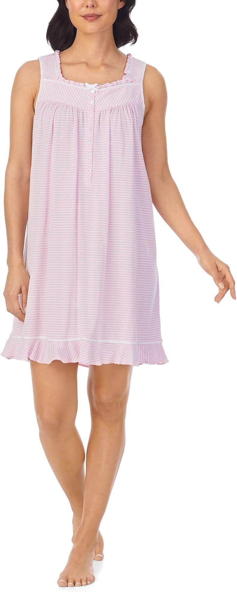 

Ночная рубашка Eileen West 36" Short Sleeveless Nightgown, цвет Pink/White Stripe