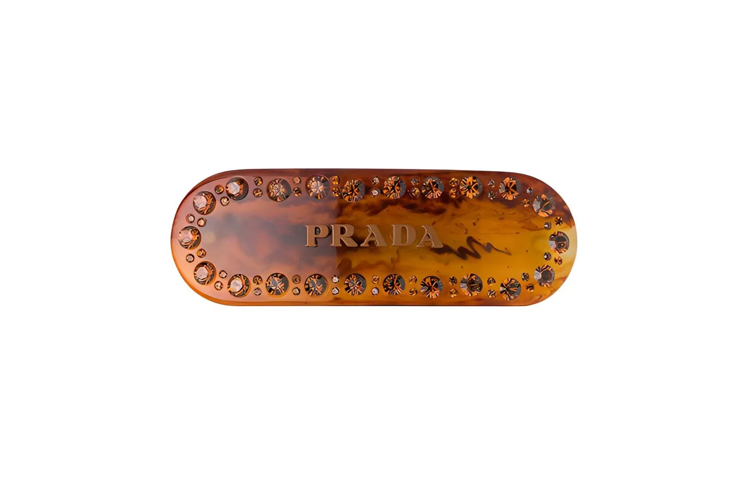 Заколка для волос с логотипом PRADA, цвет черепаховый ржавый