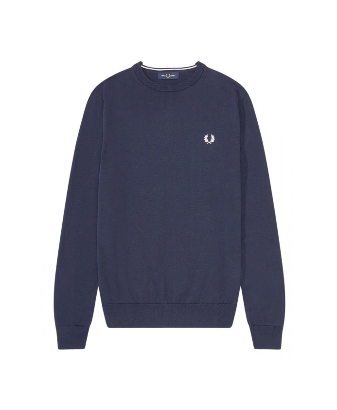 

Классический свитер с круглым вырезом Fred Perry, синий