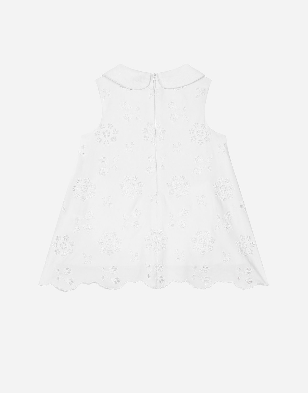 Платье из поплина и кружева бродери англез Dolce&Gabbana, белый — фото 2