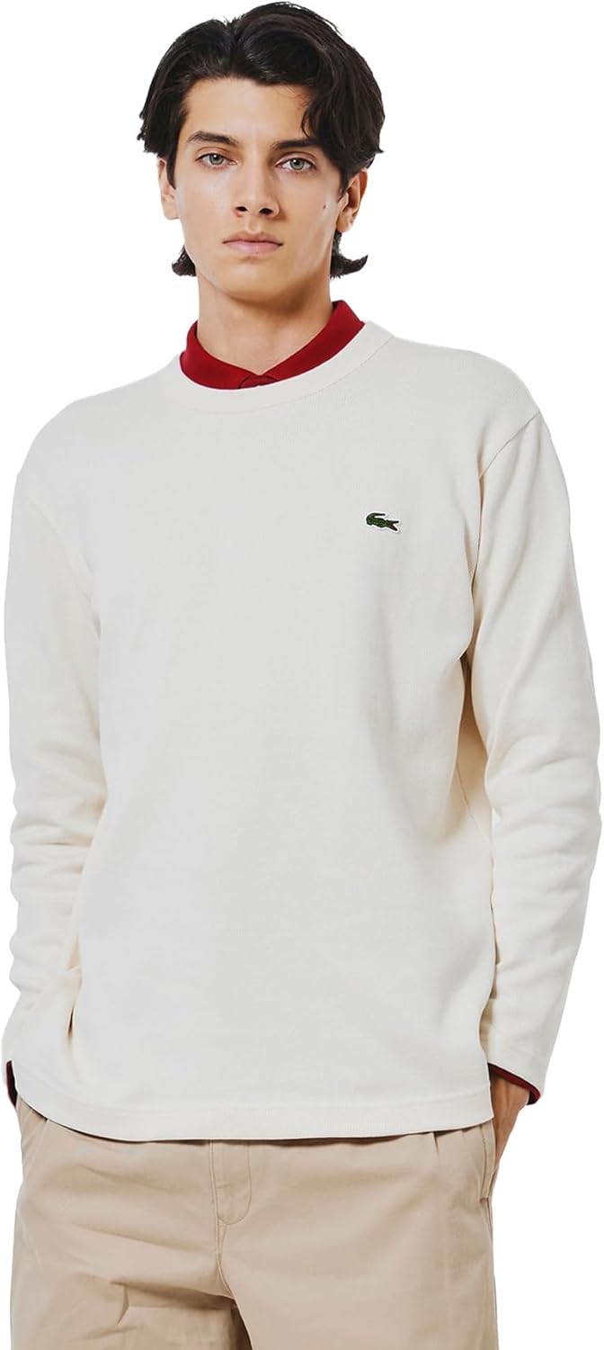 

Мужская футболка Lacoste (официальная) из плотного трикотажа с длинным рукавом, светло-бежевый