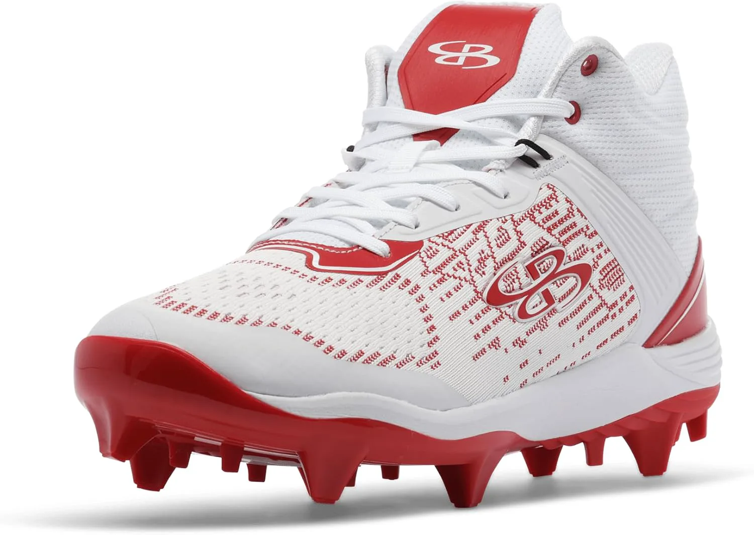 Бутсы Boombah Viper Pureknit для мужчин с формованной средней подошвой - Status - несколько цветовых вариантов - несколько размеров, белый/красный — фото 4