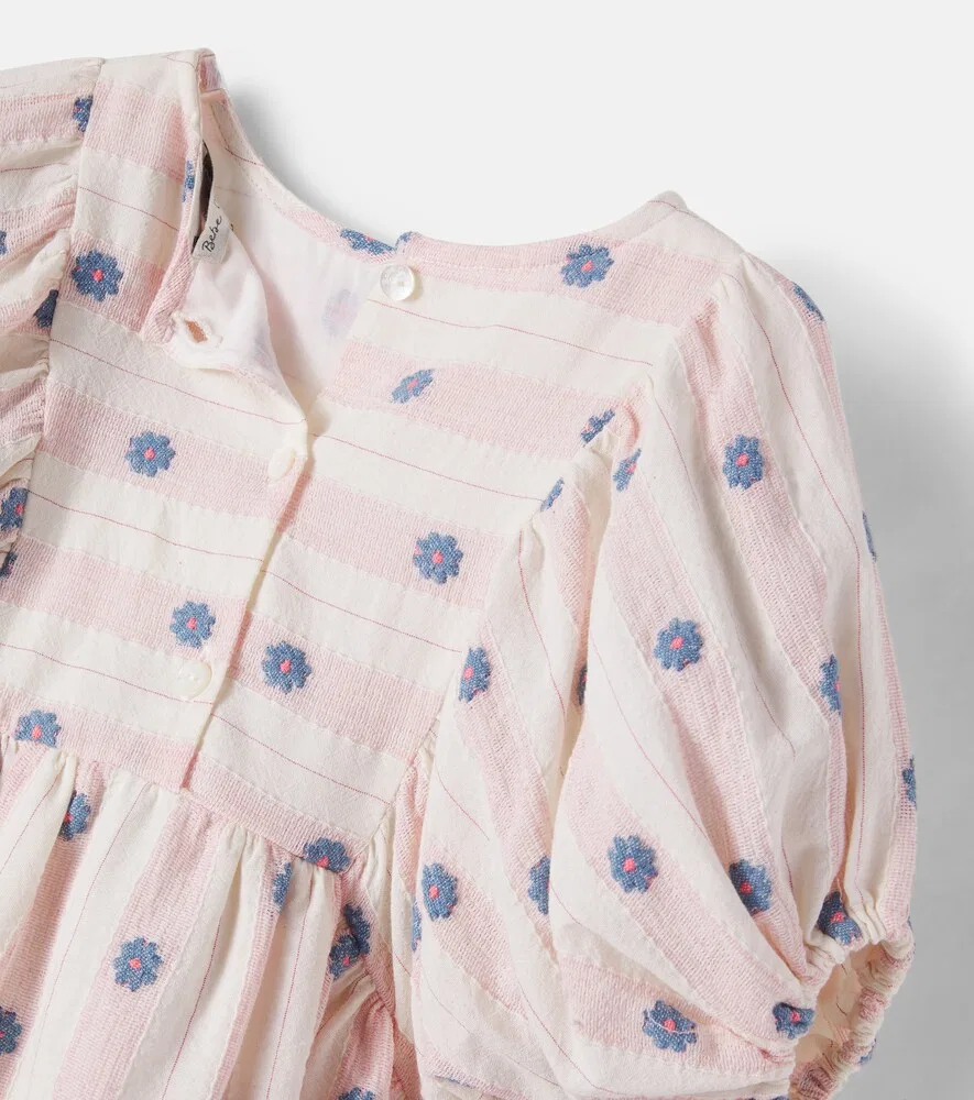 Платье Elwen из смесового хлопка с цветочным принтом Bebe Organic, розовый — фото 3