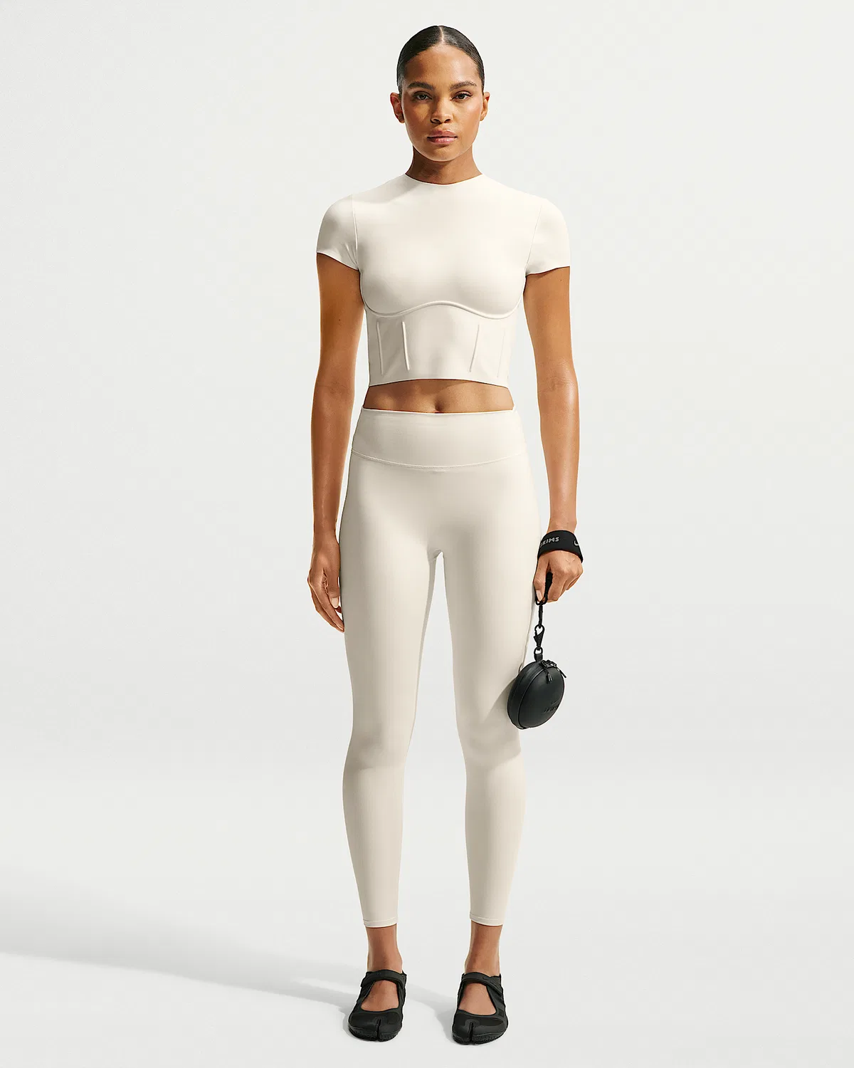 Женский корсетный укороченный топ NikeSKIMS Matte, NSKM Actv Ivory/NSKM Actv Ivory — фото 4