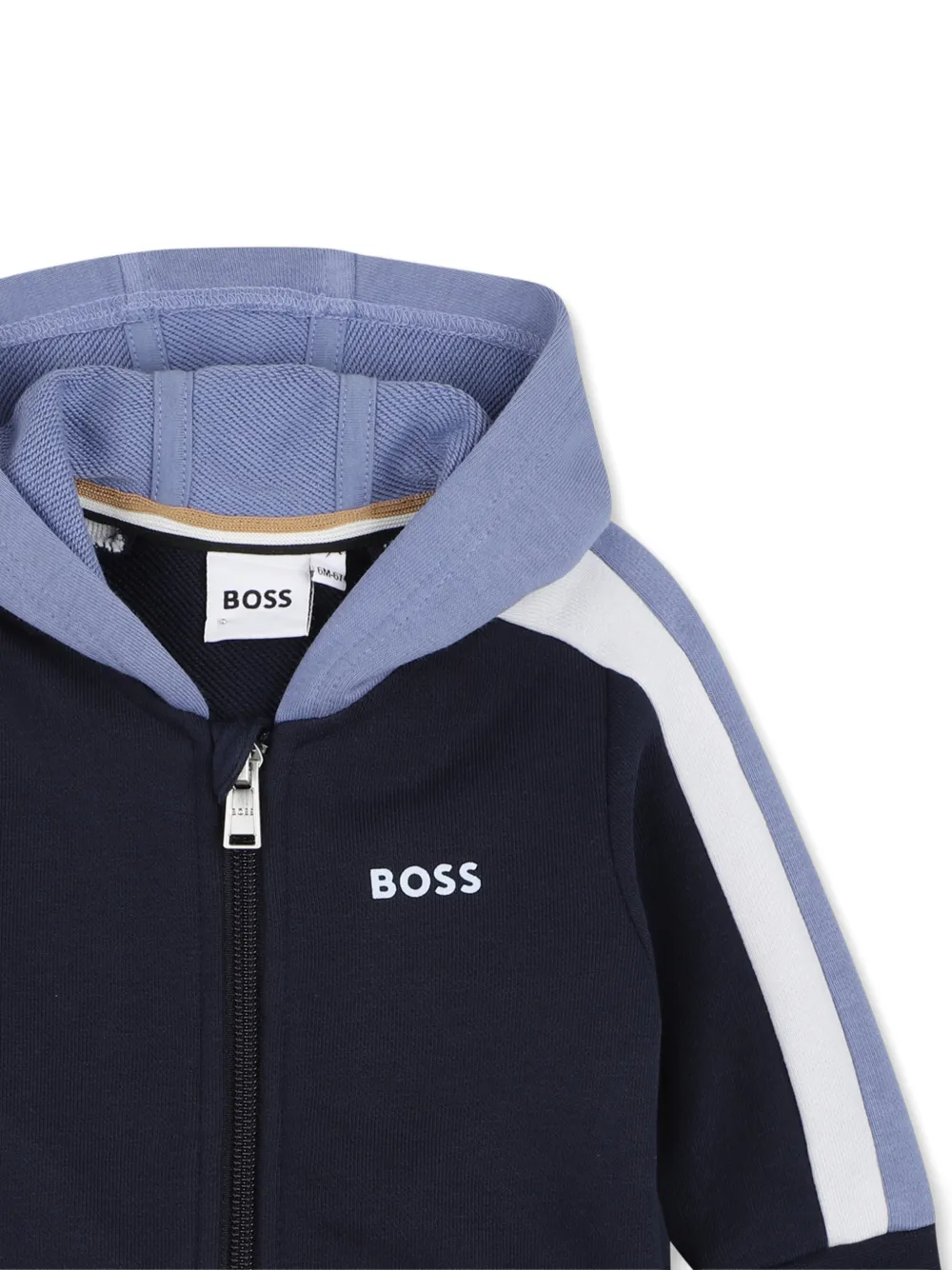 Худи с контрастными полосками и логотипом Boss Kidswear, синий — фото 3