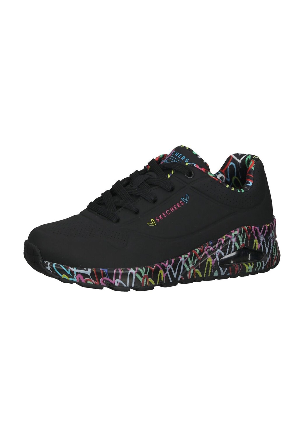 Кроссовки Uno Loving Love, амортизирующие, подошва с принтом, женские SKECHERS, цвет Bbk