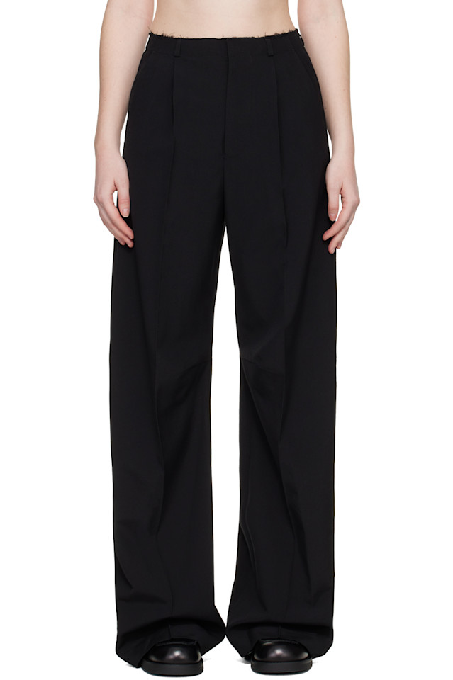 

Широкие шерстяные брюки Mm6 Maison Margiela, черный