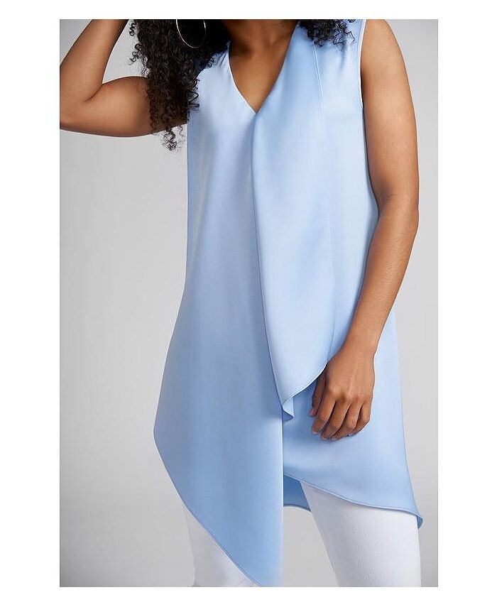 

Драпированная туника без рукавов Jamie Caldwell Collection, синий