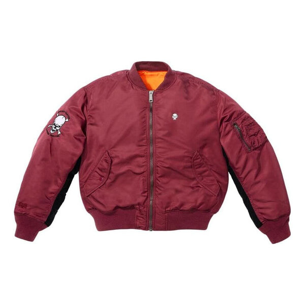 

Куртка x bounty hunter ma-1 jacket 'burgundy black white' Supreme, бургундия