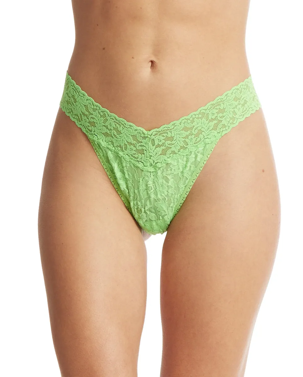 

Кружевные стринги V-образной формы с высокой талией Hanky Panky, цвет Verde Agua