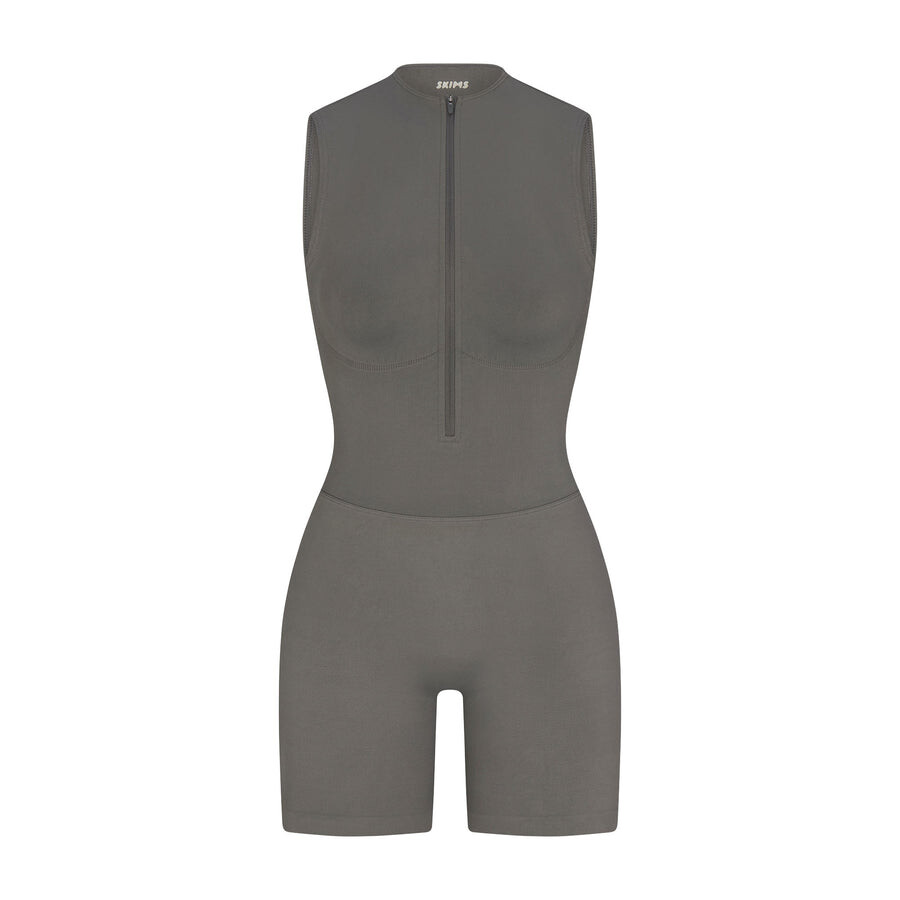 

Комбинезон на молнии спереди SKIMS Contour Nylon, цвет Gunmetal