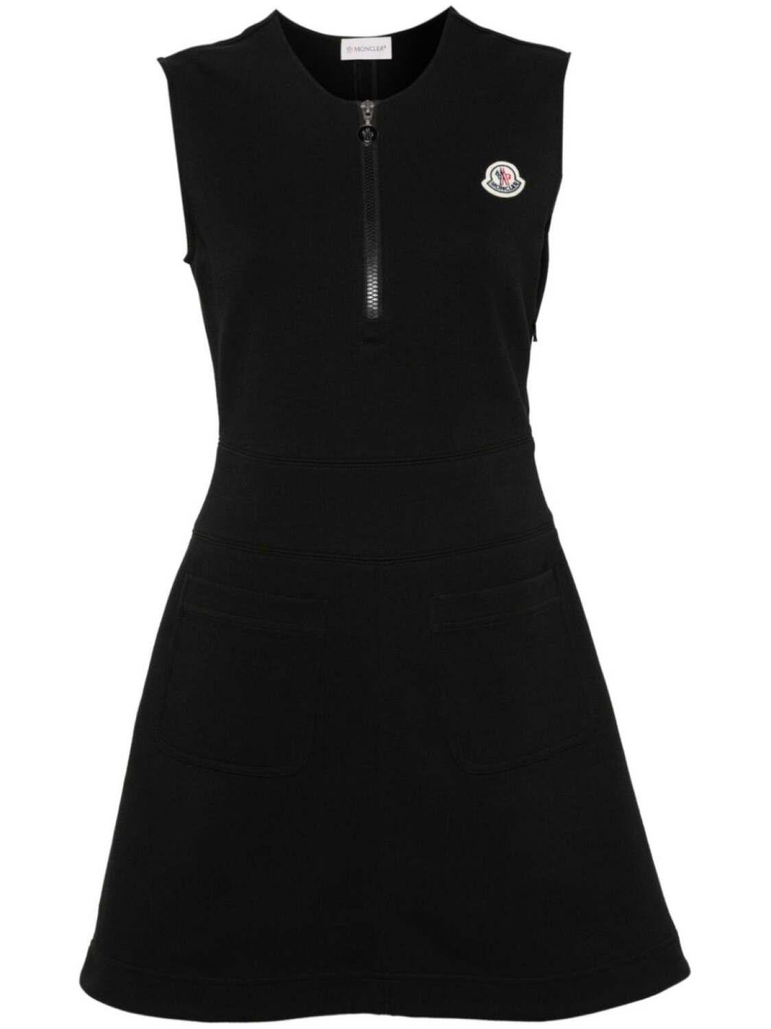 

Moncler платье мини с нашивкой-логотипом, черный