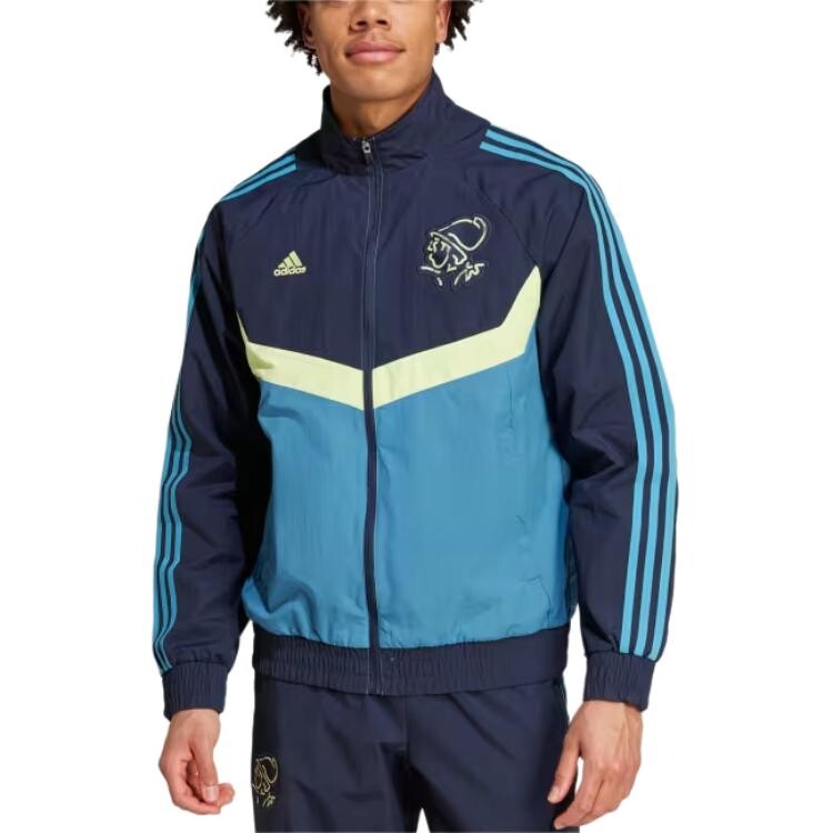 Ajax Amsterdam куртка мужская чернильно-синяя и белая Adidas, черный — фото 2