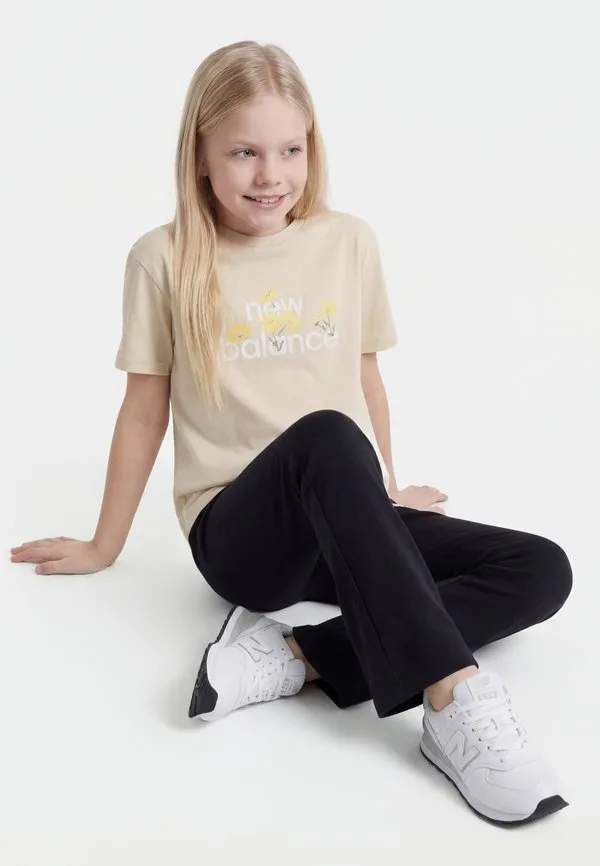 Футболка с цветочным принтом New Balance, Beige