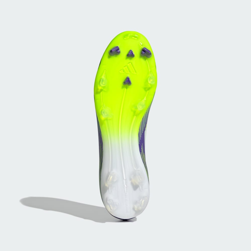 Бутсы Adidas F50 League Laceless Firm/Multi-Ground Cleats, цвет Purple Rush/Cloud White/Lucid Lemon — фото 4