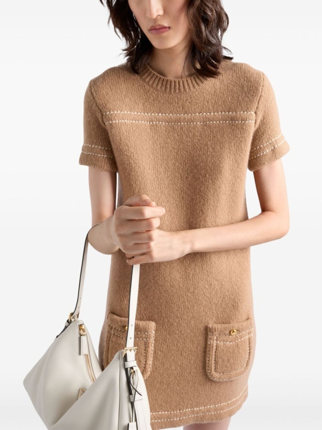 Платье Prada из кашемира, коричневый