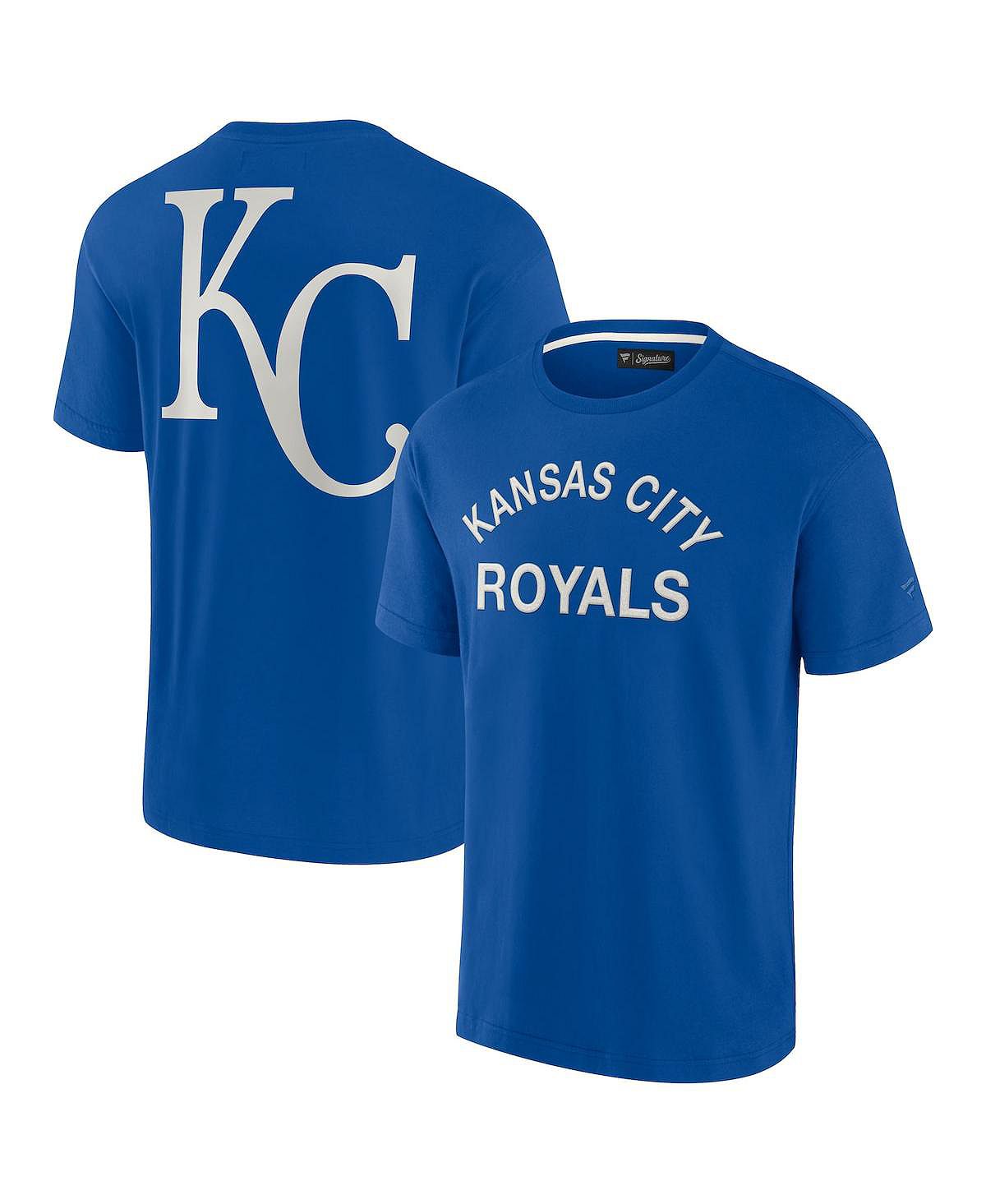 

Мужская и женская супермягкая футболка Royal Kansas City Royals с короткими рукавами Fanatics Signature