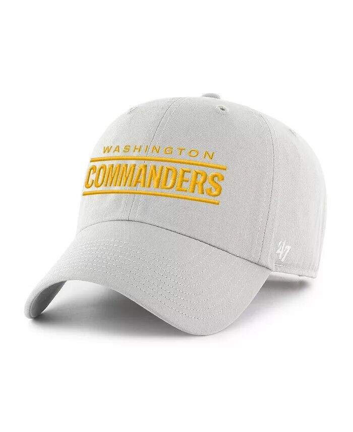 

Мужская серая регулируемая кепка Washington Commanders Script Clean Up '47 Brand