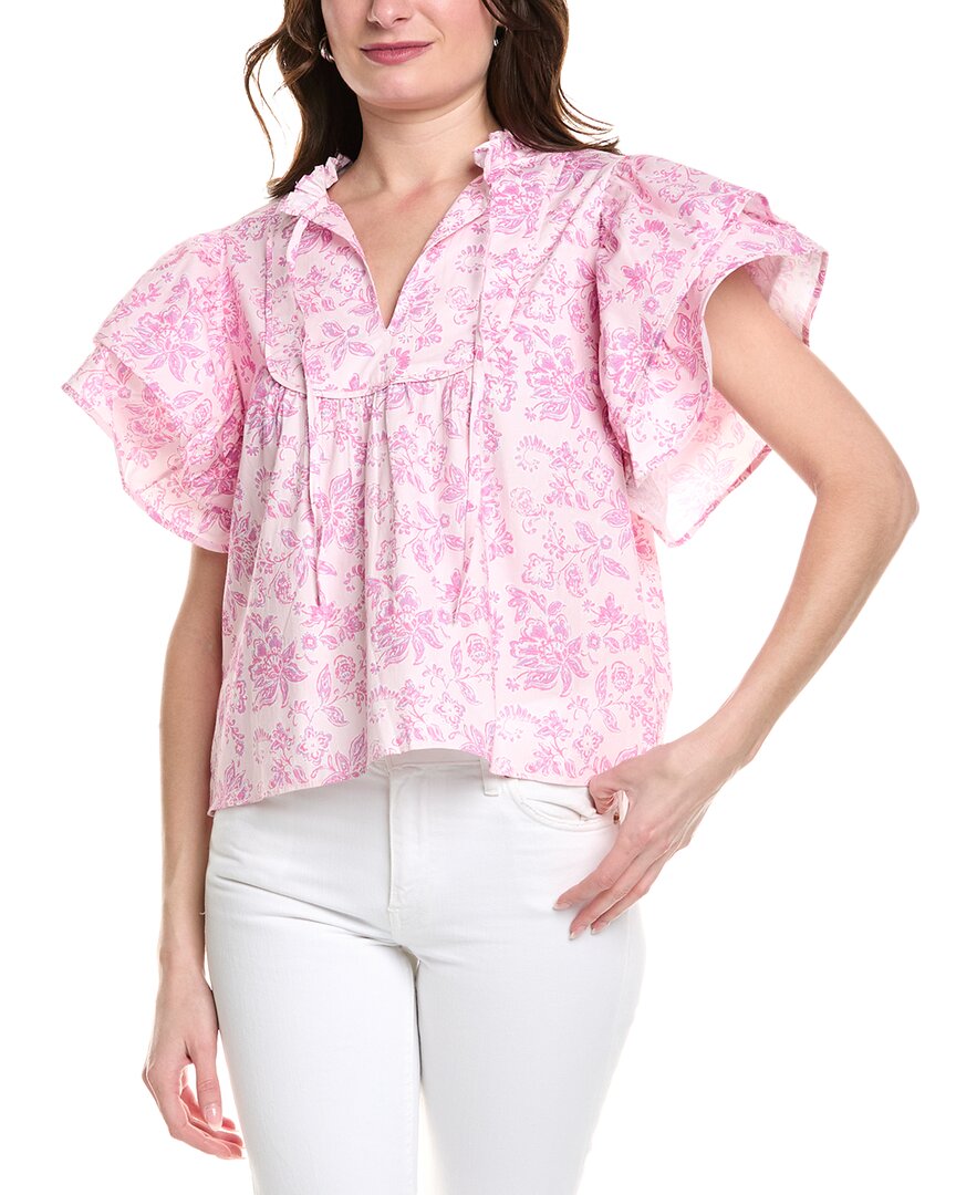 

Блузка с рукавами-оборками из паруса и соболя Sail To Sable, розовый