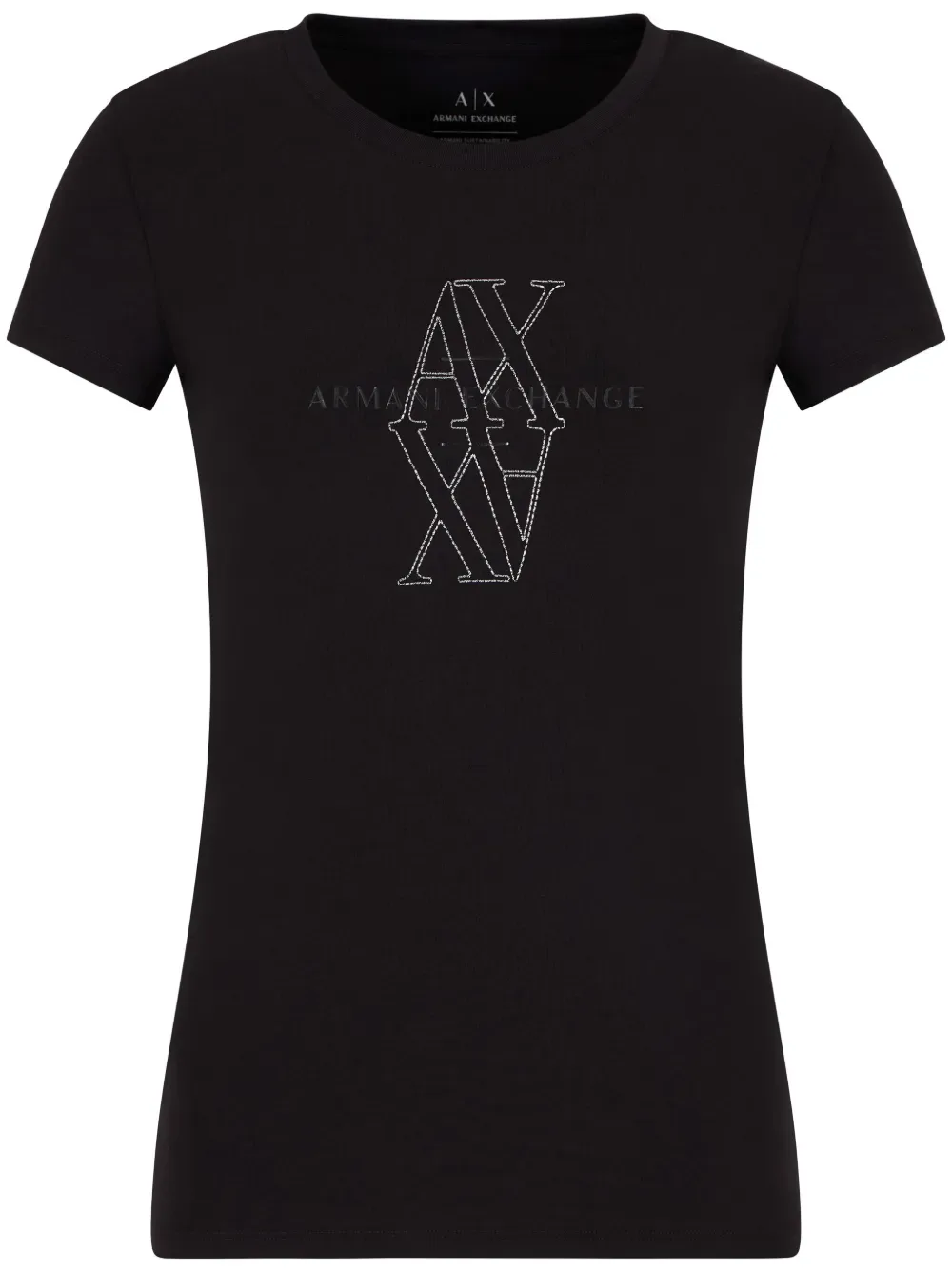 

Футболка с вышитым логотипом Armani Exchange, черный