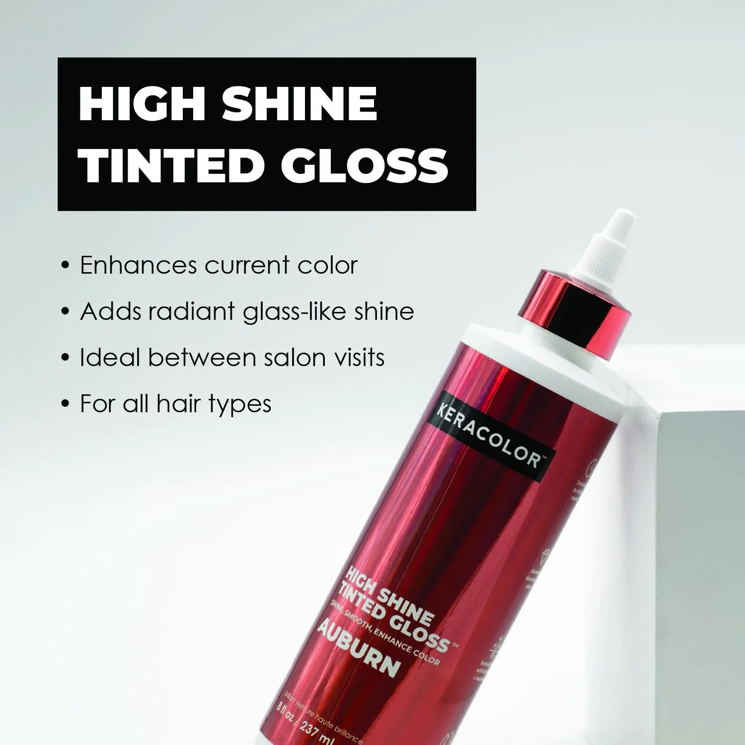 Тонирующий блеск для волос Keracolor High Shine, для использования в душе, полупрозрачное средство для придания блеска цвету, оттенок «рыжий», 8 жидких унций., Auburn — фото 2