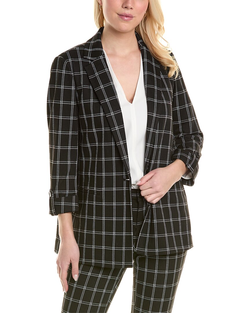 

Пиджак на одной пуговице Jones New York Ponte Plaid, черный