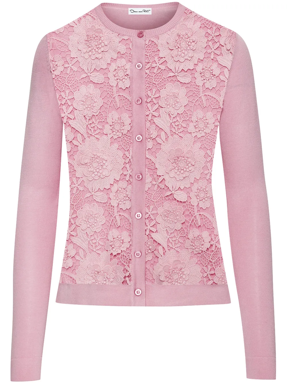 

Кардиган с кружевными вставками Oscar de la Renta, розовый