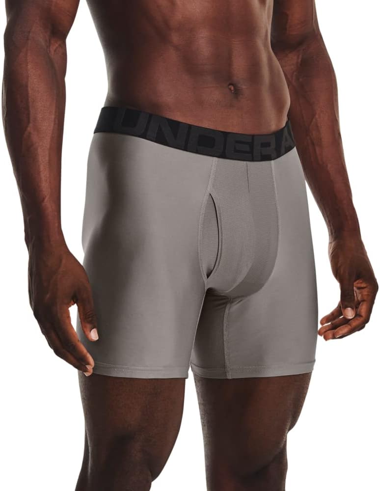 

Under Armour мужские боксеры Performance Tech, 1 шт, длина по внутреннему шву 6", комфорт на весь день и ультрамягкие, (294) Pewter/Black